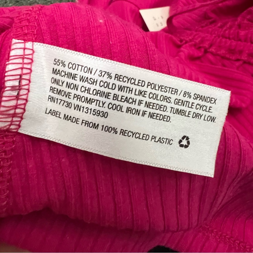 TARGET A NEW DAY Bright Pink Long-Sleeve Ribbed Ruched Adjustable String Shirt S - Picture 14 of 15